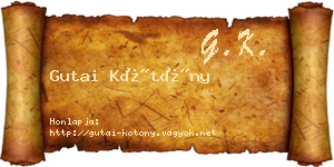 Gutai Kötöny névjegykártya